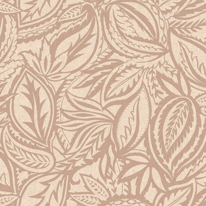 Blush abstract paisley-leaf wallpaper — flat pattern detail, Musa by The Inside