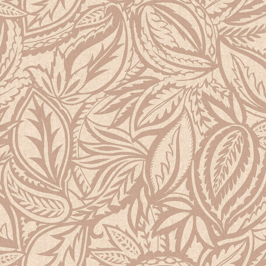 Blush abstract paisley-leaf wallpaper — flat pattern detail, Musa by The Inside
