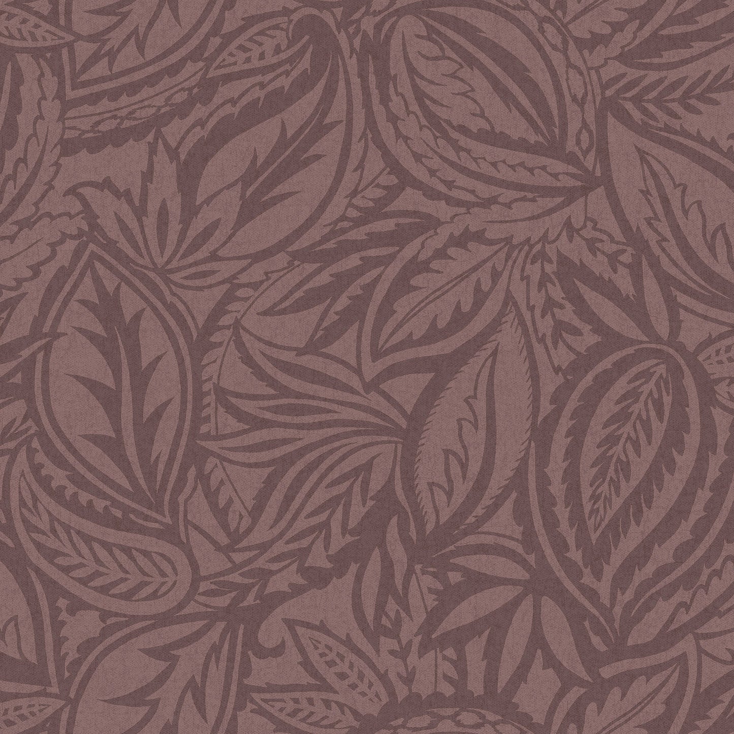 Maroon abstract paisley-leaf wallpaper — flat pattern detail, Musa by The Inside