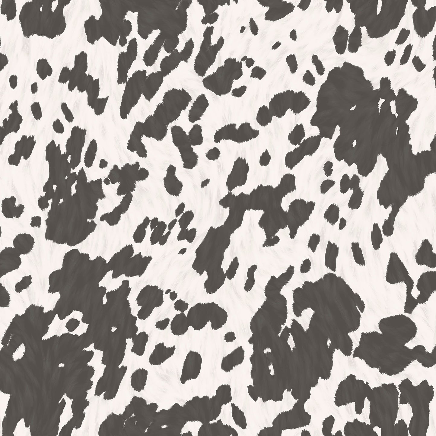Black and white cowhide-pattern wallpaper — flat pattern detail, Holstein by The Inside