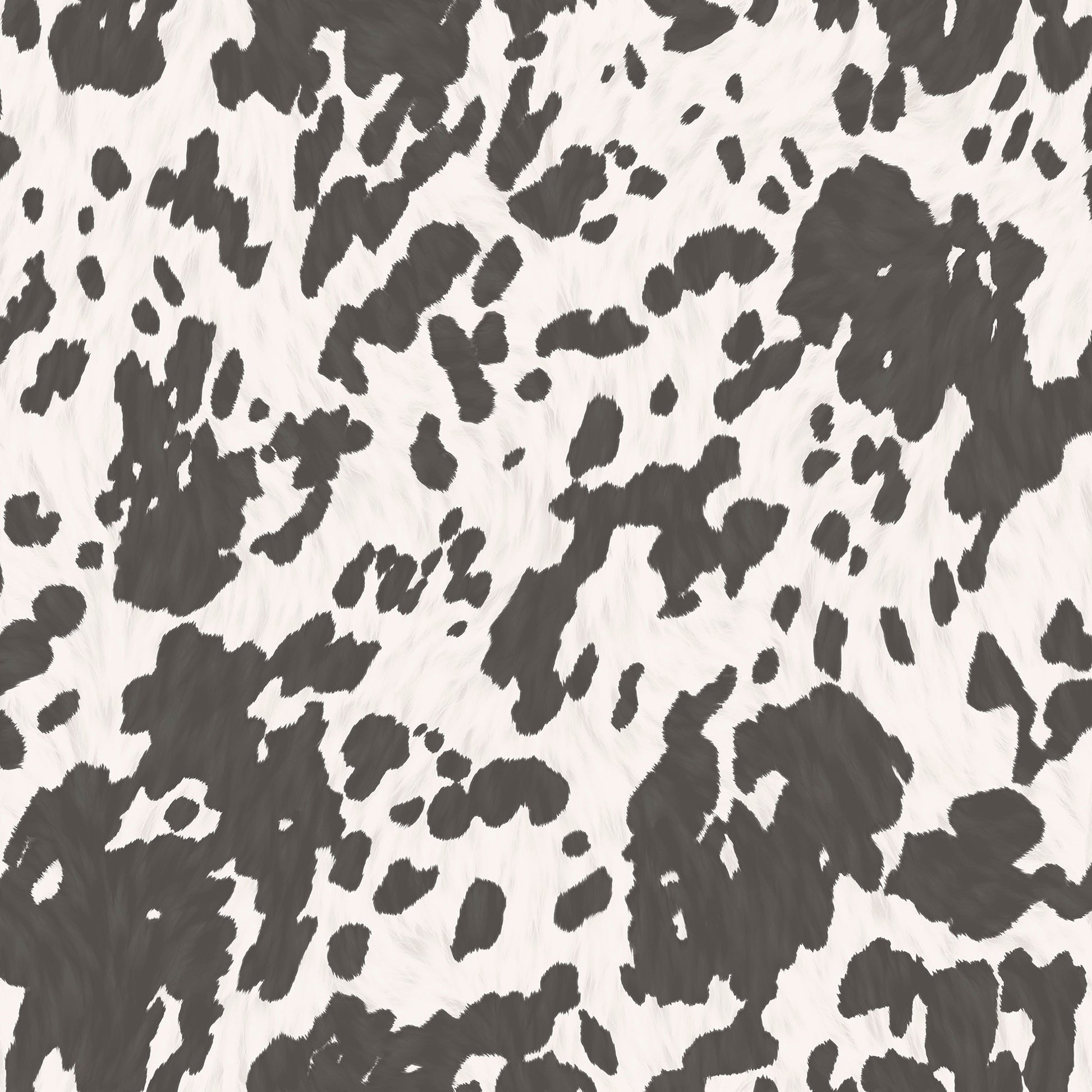 Black and white cowhide-pattern wallpaper — flat pattern detail, Holstein by The Inside