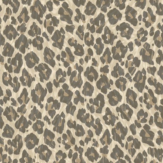 Natural leopard-print rosette wallpaper — flat pattern detail, Rosette by The Inside