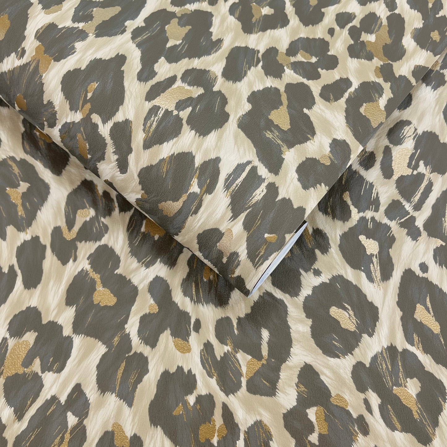 Sample – Rosette – Leopard Print Wallpaper – Natural