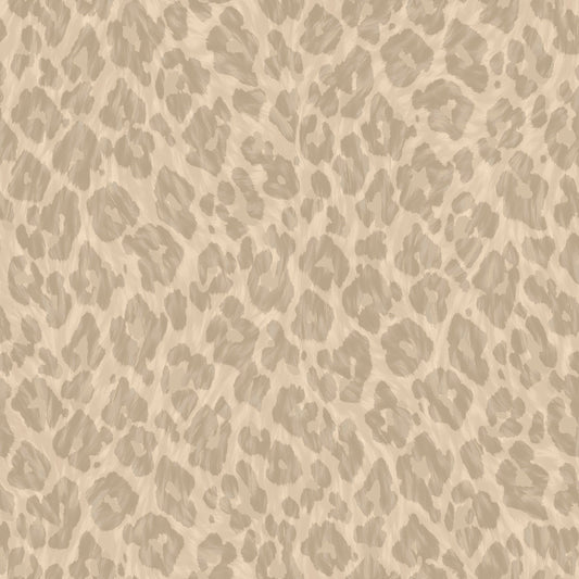 Champagne leopard-print rosette wallpaper — flat pattern detail, Rosette by The Inside