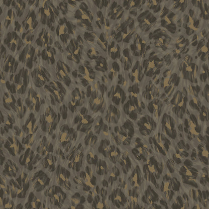 Charcoal leopard-print rosette wallpaper — flat pattern detail, Rosette by The Inside