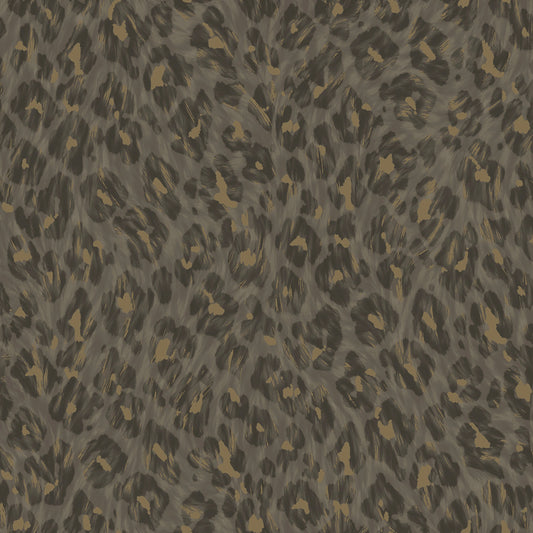 Charcoal leopard-print rosette wallpaper — flat pattern detail, Rosette by The Inside
