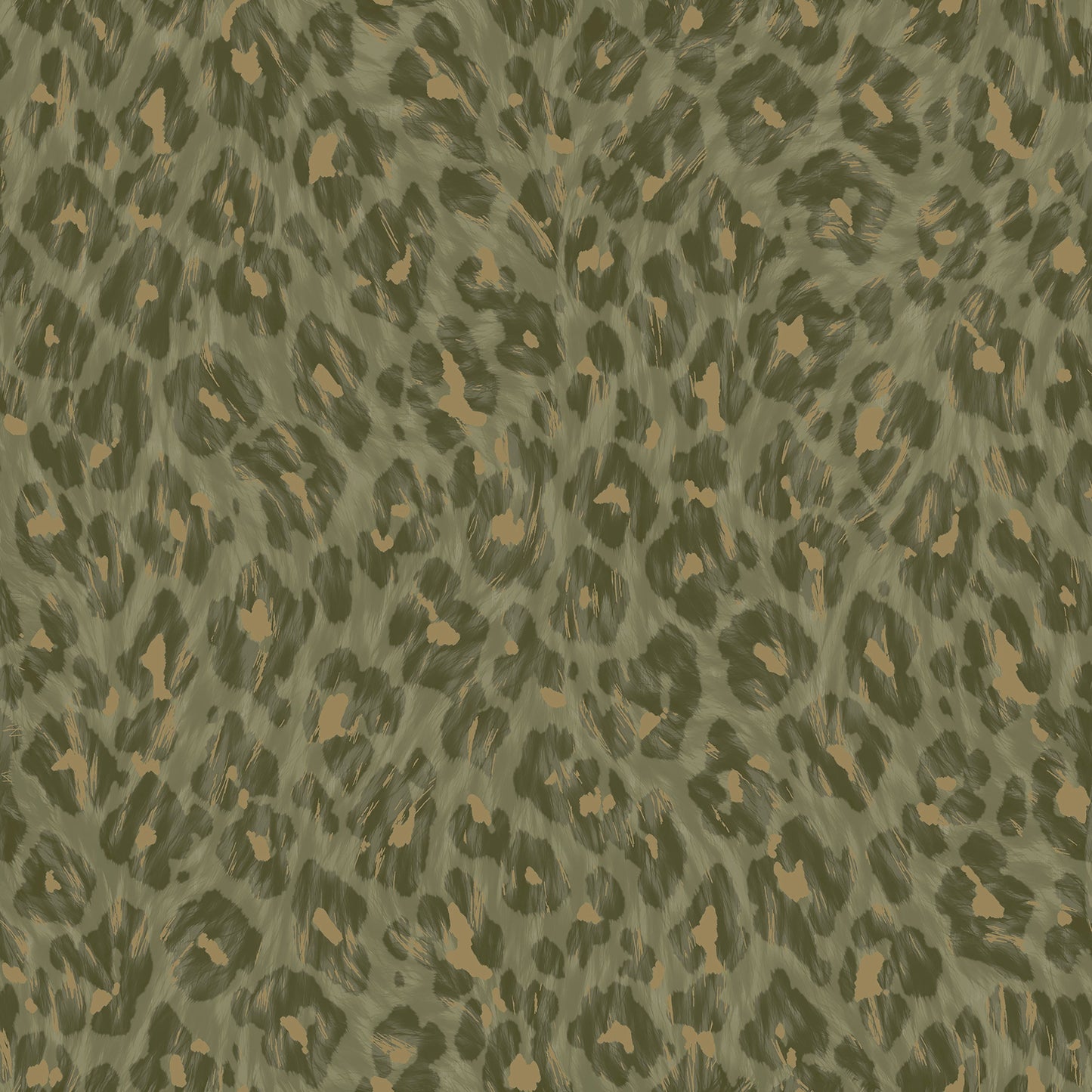 Khaki leopard-print rosette wallpaper — flat pattern detail, Rosette by The Inside