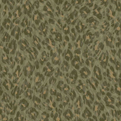 Khaki leopard-print rosette wallpaper — flat pattern detail, Rosette by The Inside