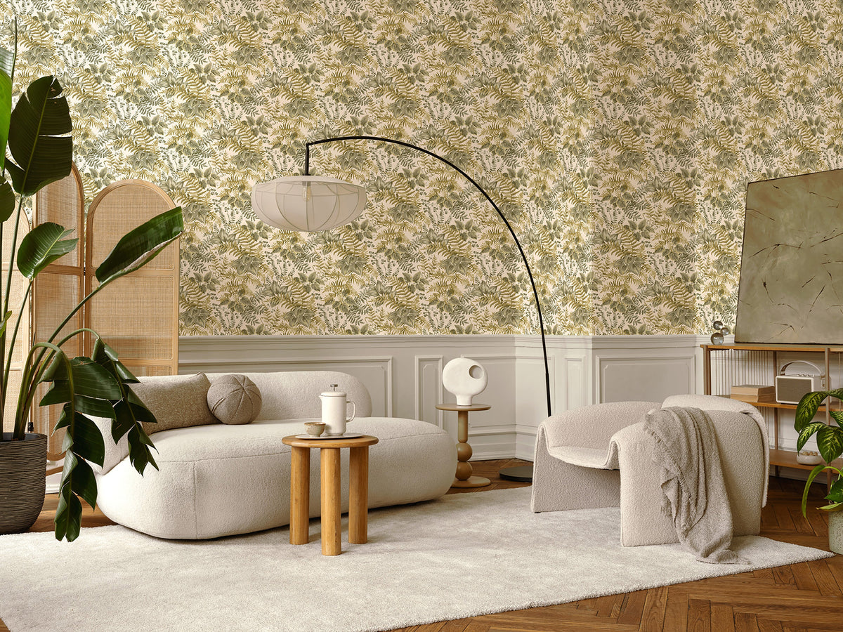 Rowan – Foliage Wallpaper – Cream/Ochre