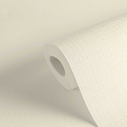 Linea Linen Texture Vinyl Wallpaper – White