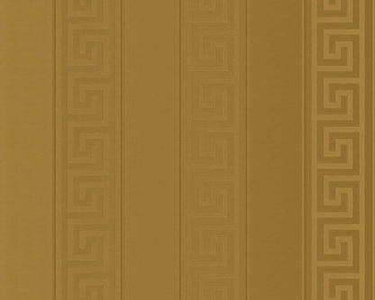 Versace Greek Key Stripe Wallpaper  - Gold
