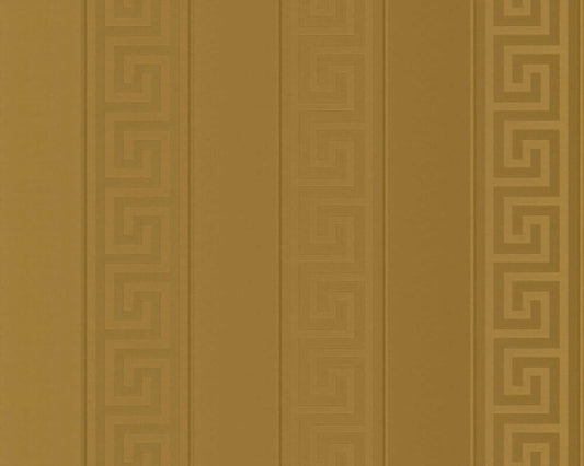 Versace Greek Key Stripe Wallpaper  - Gold