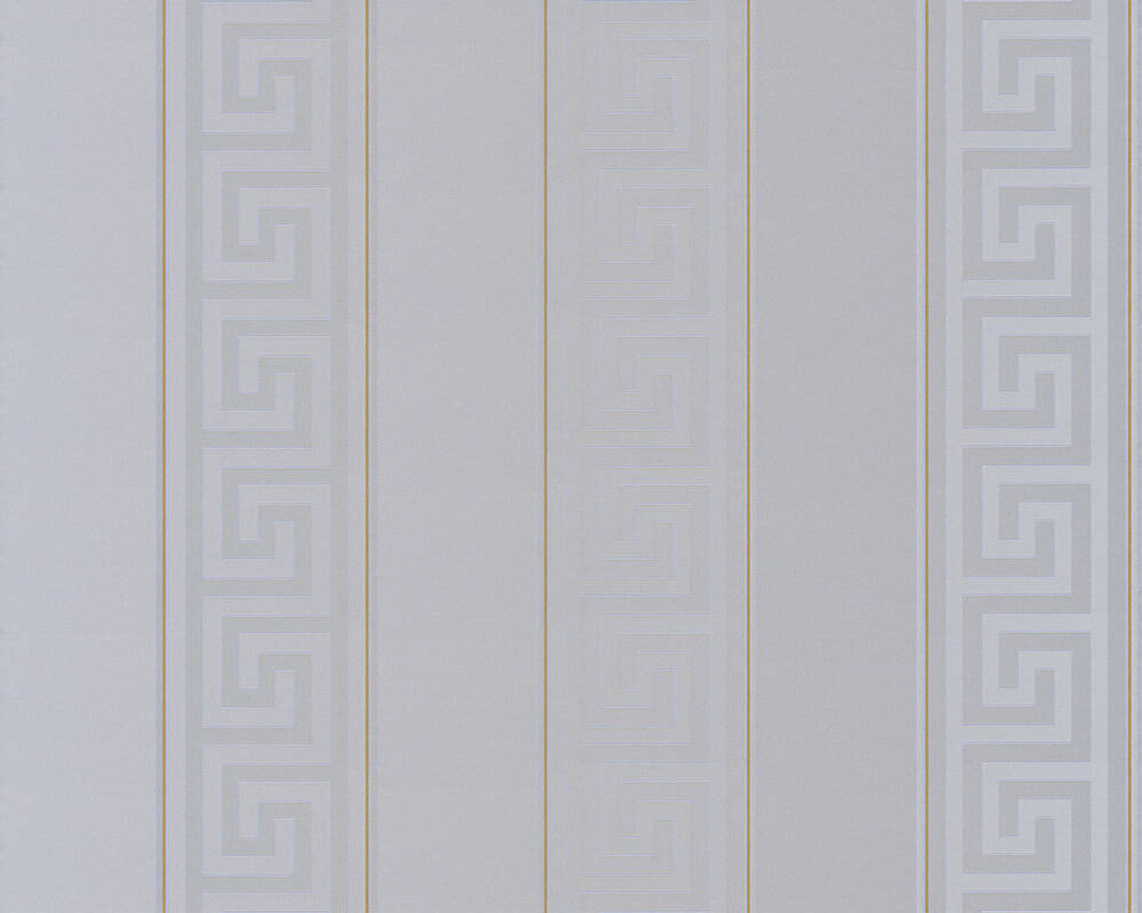 Versace Greek Key Stripe Wallpaper - Silver/Gold