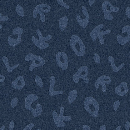 Leopard Alphabet Wallpaper - Blue - Discontinuing
