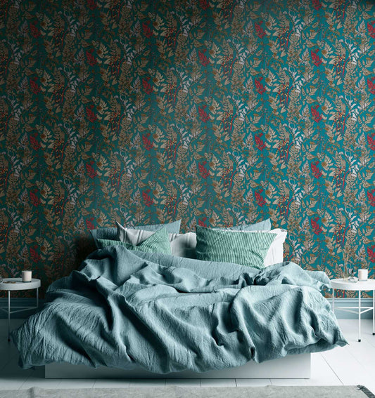 Floral Wallpaper - Blue