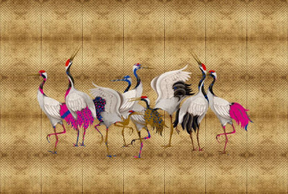 Crane Parade - Custom Sized Wallpaper Mural (per m2)