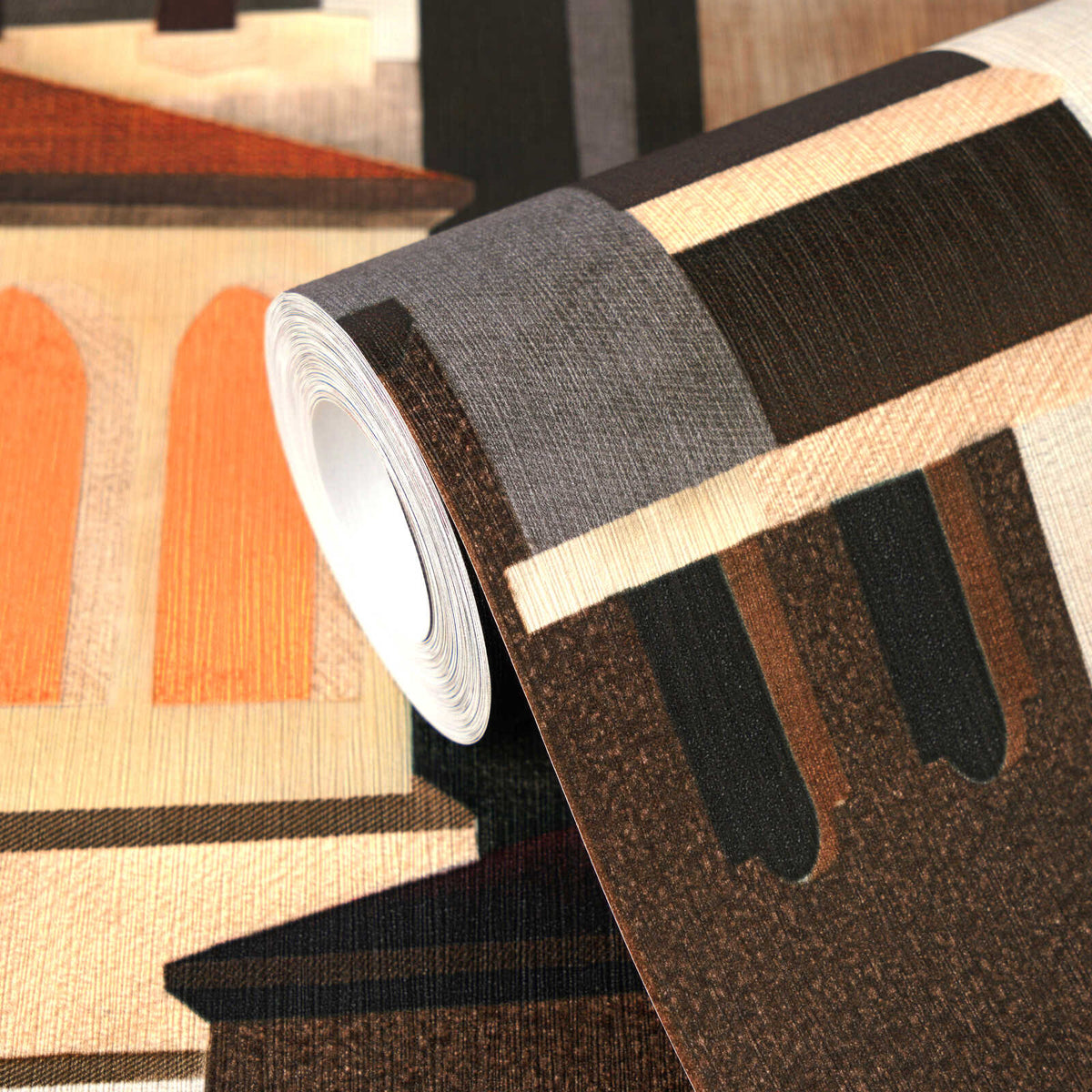 Piazza Architectural Vinyl Wallpaper – Terracotta