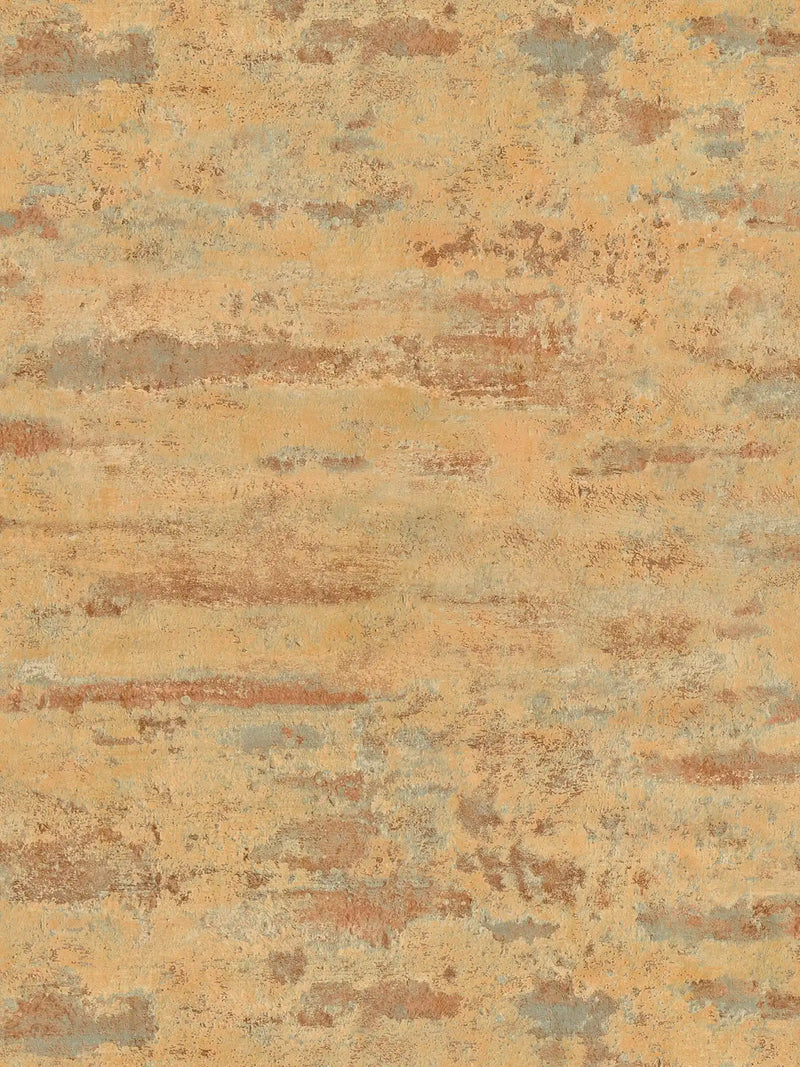 Sample - Tibo Grunge, rustic plaster look Wallpaper - Orange/grey/blue
