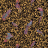 Versace Regal Woodland Wallpaper - Gold - Black
