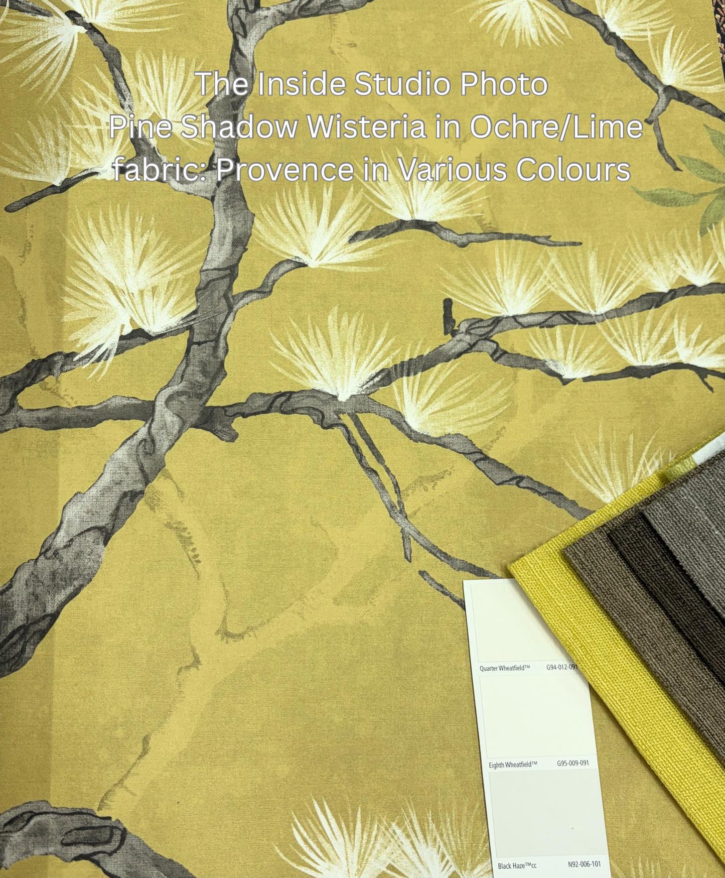 Pine Shadow Wisteria Wallpaper - Ochre/Lime