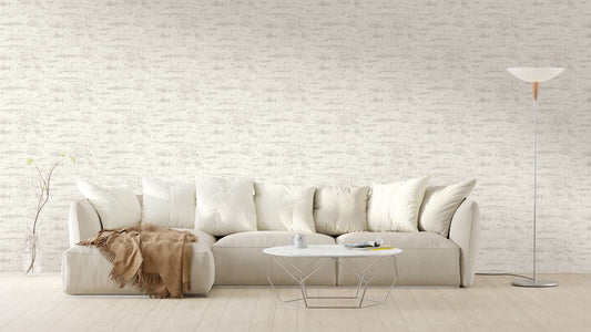 Tibo Grunge, rustic plaster look Wallpaper - White/Grey