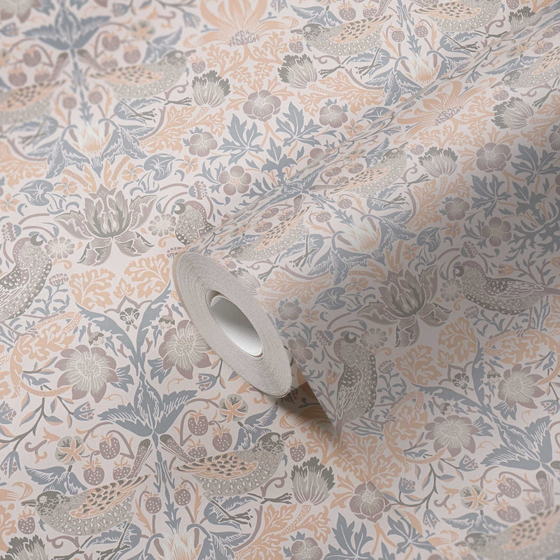 Baroque Birds Wallpaper - Beige/Grey