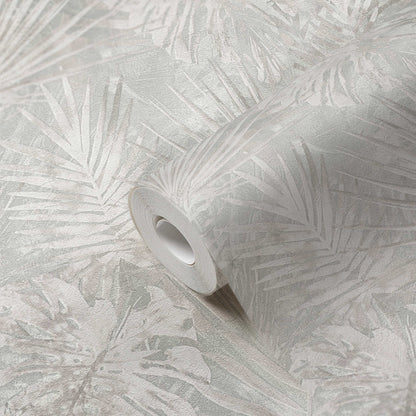 Forest Frame - Leaves Wallpaper - Slate Grey