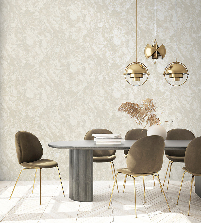 Calacatta Marble Bead Wallpaper - Champagne- Discontinuing