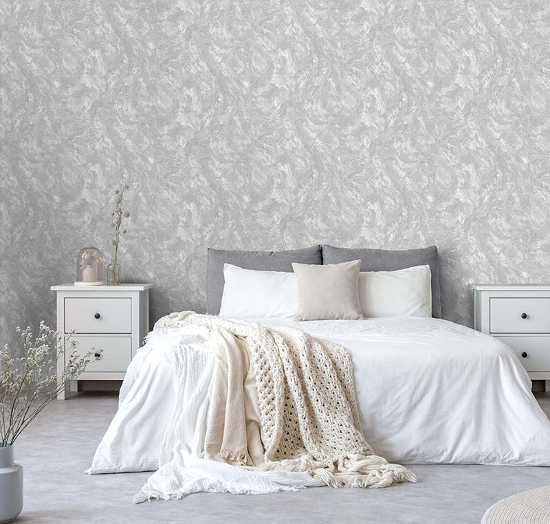 Calacatta Marble Bead Wallpaper - Grey- Discontinuing