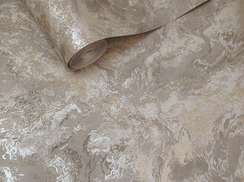 Calacatta Marble Bead Wallpaper - Taupe- Discontinuing