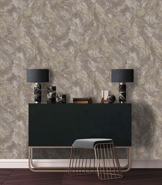 Calacatta Marble Bead Wallpaper - Taupe