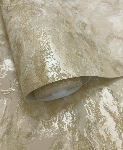 Calacatta Marble Bead Wallpaper - Beige