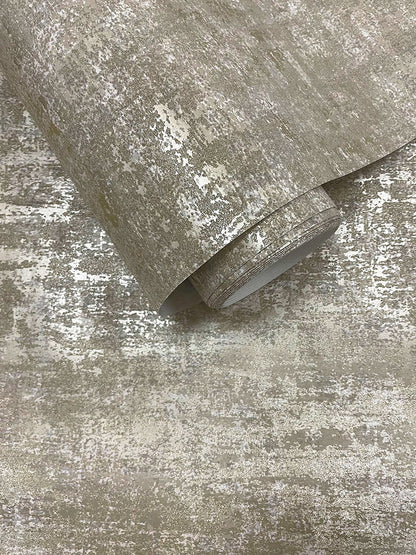 Brindle Bead Wallpaper - Taupe/Gold