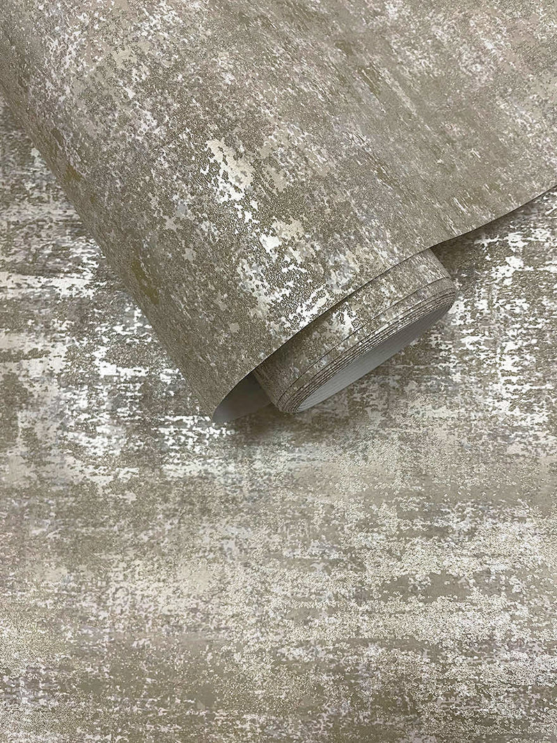 Brindle Bead Wallpaper - Taupe - Gold