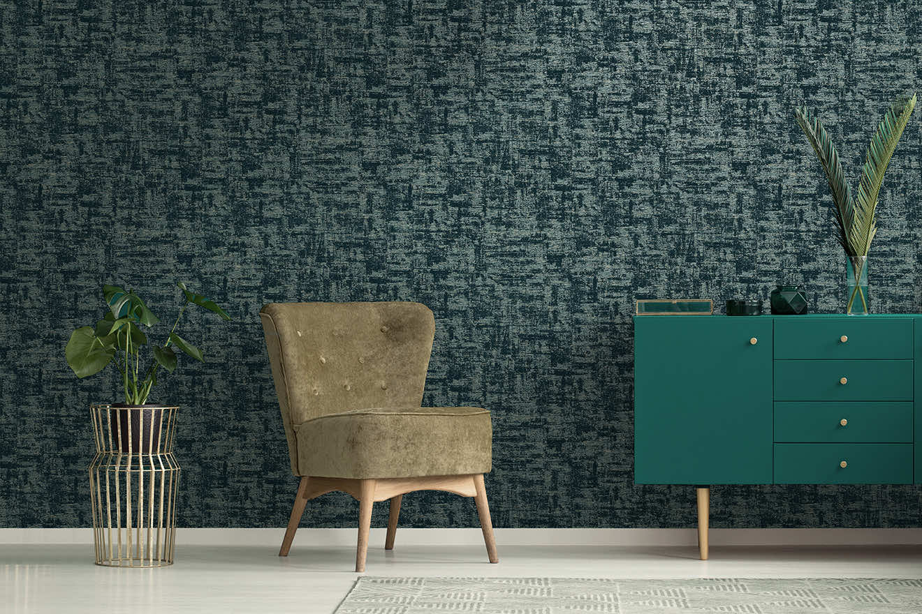 Brindle Flock Wallpaper - Brindle Flock Teal