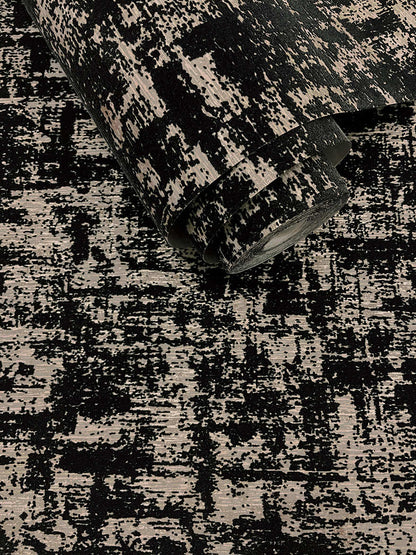 Brindle Flock Wallpaper - Brindle Flock Black