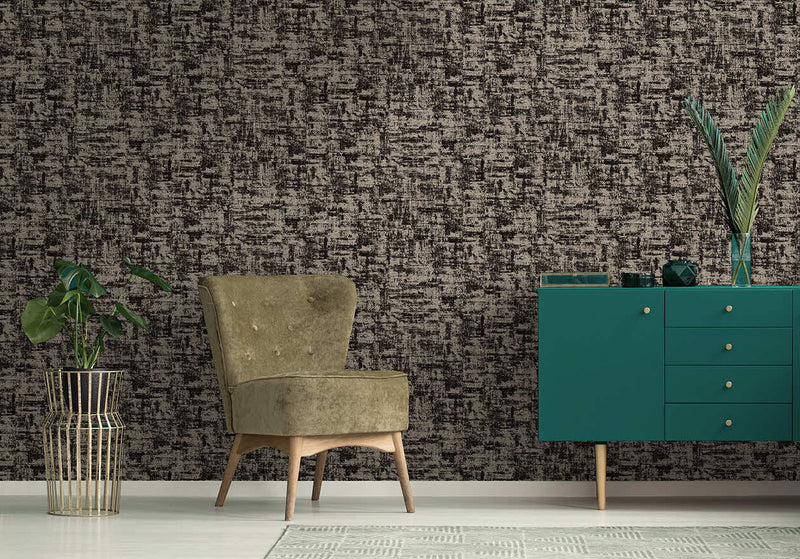 Brindle Flock Wallpaper - Brindle Flock Black