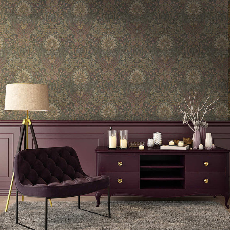 Tahani Damask Bead Wallpaper - 2 Colours