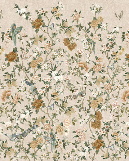 Imperial Gardens Wallpaper Hybrid Mural-Neutral