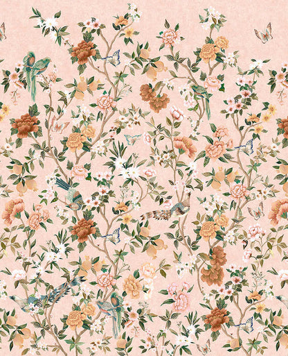 Imperial Gardens Wallpaper Hybrid Mural-Pink
