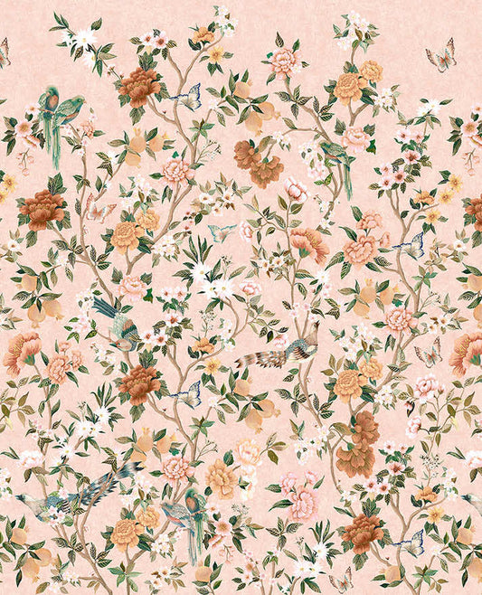 Imperial Gardens Wallpaper Hybrid Mural-Pink