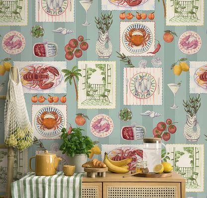 Alfresco Mediterranean Wallpaper – Blue