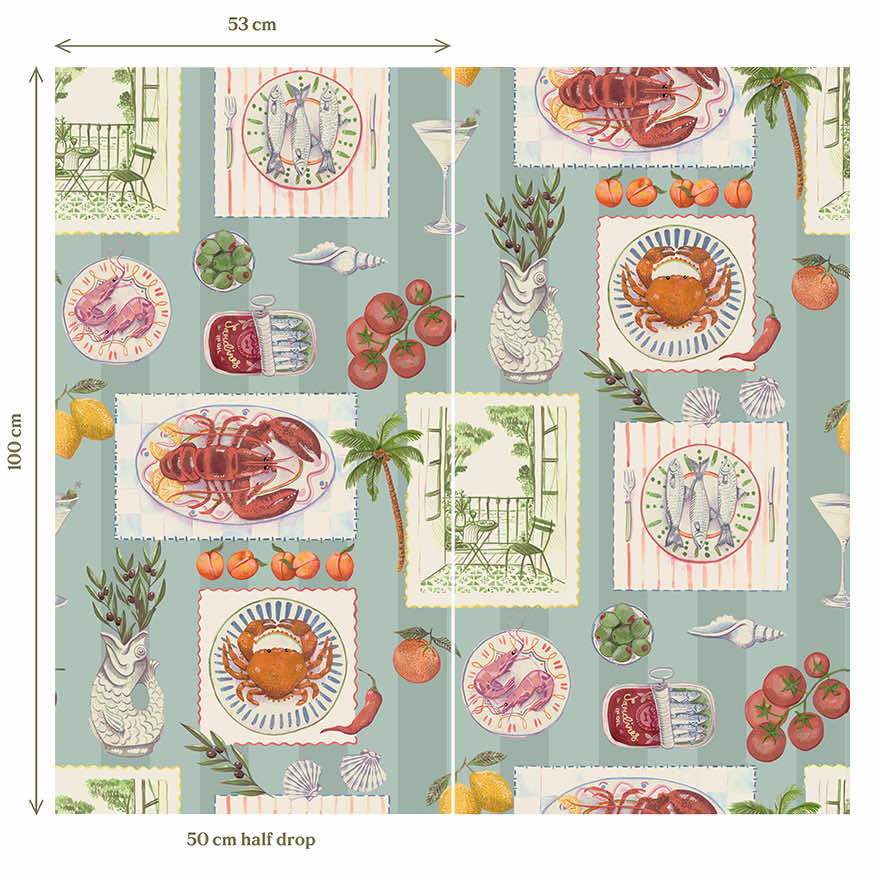 Alfresco Mediterranean Wallpaper – Blue
