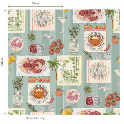 Alfresco Mediterranean Wallpaper – Blue