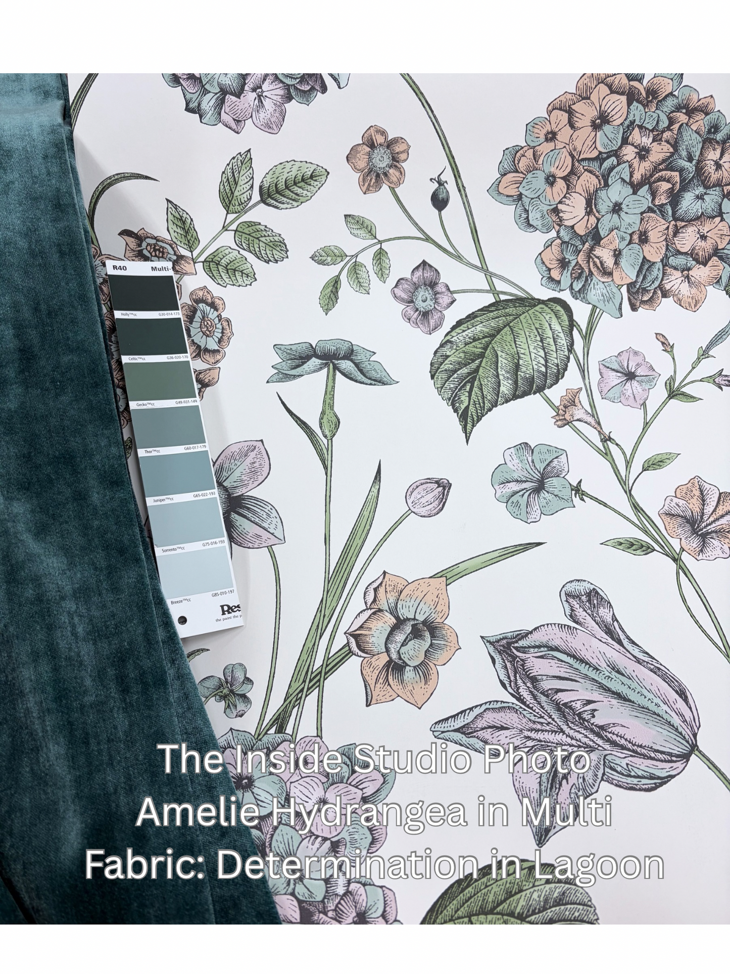 Amelie Hydrangea Wallpaper - Multi