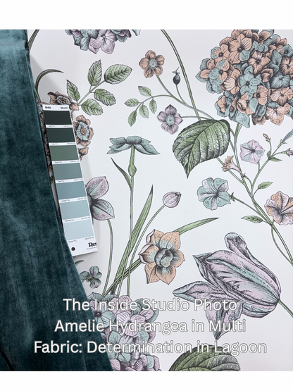 Amelie Hydrangea Wallpaper - Multi