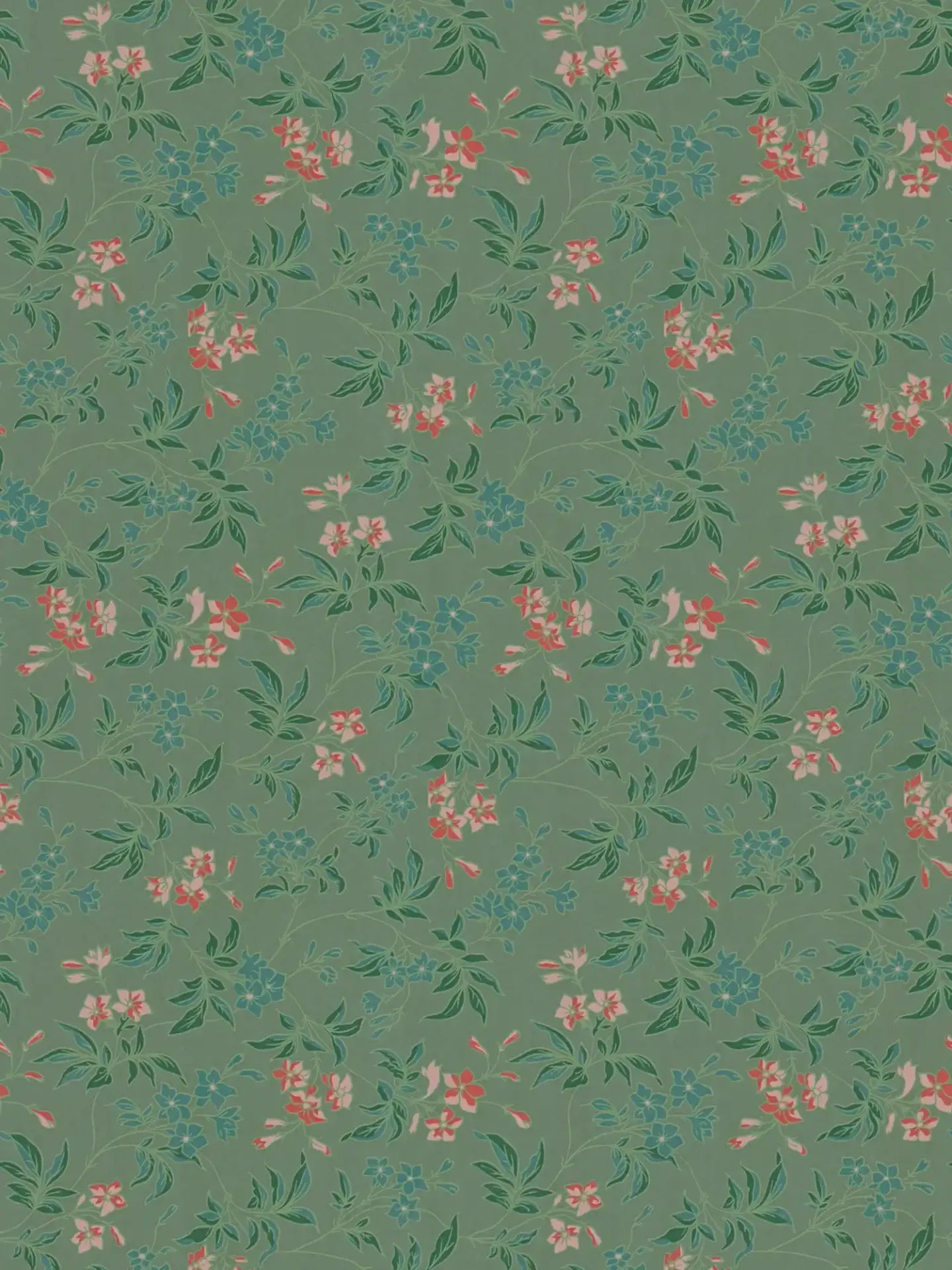 Jasmin - Floral Wallpaper - Green