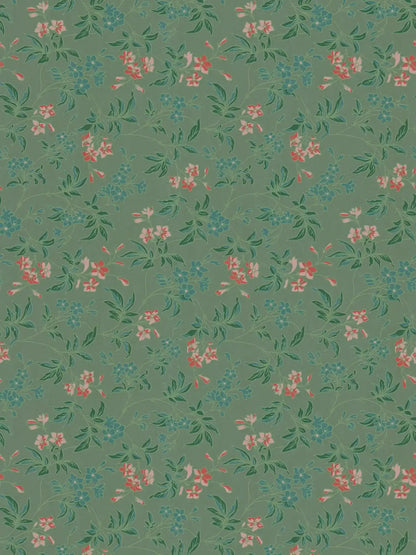 Jasmin - Floral Wallpaper - Green