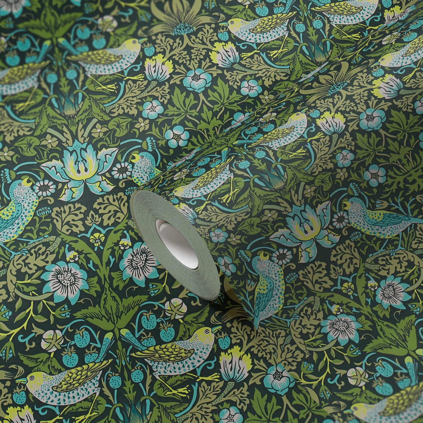 Baroque Birds Wallpaper - Blue/Green