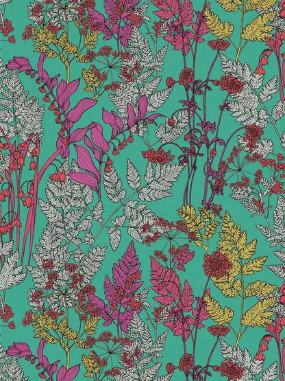 Floral Wallpaper - Teal